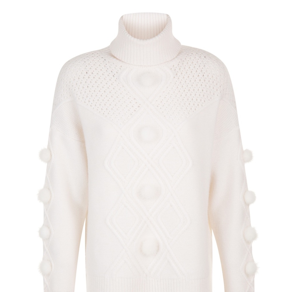 ❄️Max & Moi Bambou Pom-Pom Sweater Off White❄️